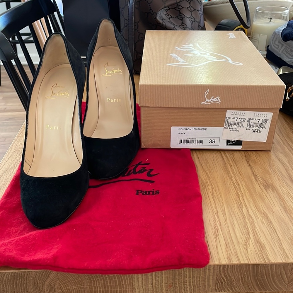 Christian Louboutin Black Suede Pumps